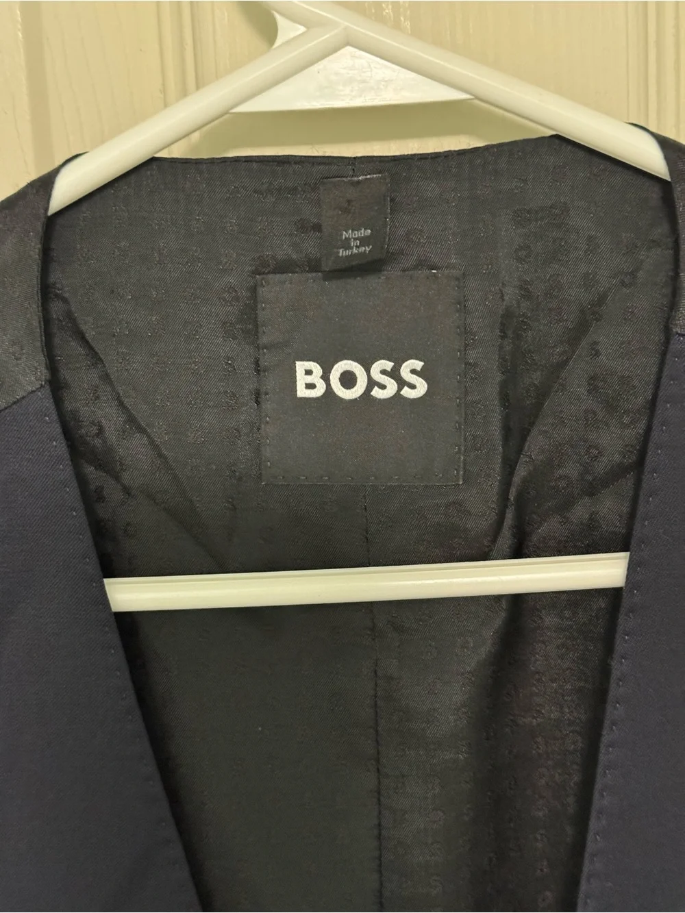 BOSS ONE HUGO BOSS Men’s Navy Jacquard Suit Vest Waistcoat 44R 25”